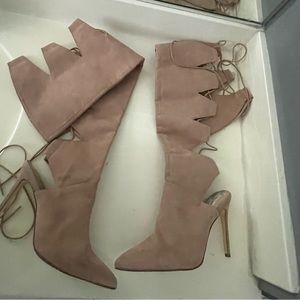 Thigh high lace up  boots